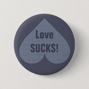 Badge Rond 5 Cm Bouton personnalisé Grey Heart Anti-Valentine