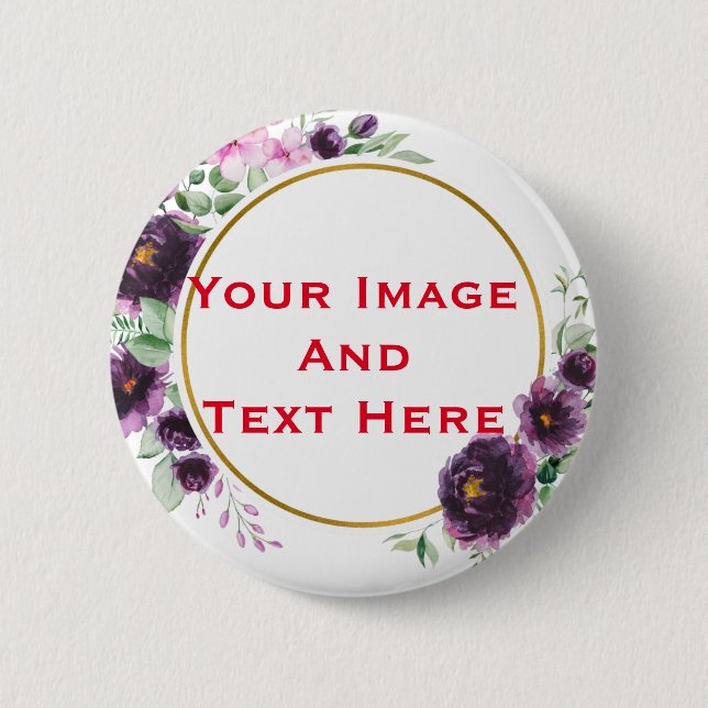 Badge Rond 5 Cm Bouton personnalisé Image et texte (Devant)