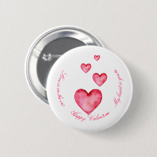 Badge Rond 5 Cm Bouton Personnalisé - Joyeuse Saint-Valentin