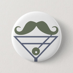 Badge Rond 5 Cm Bouton personnalisé Martini Mustache