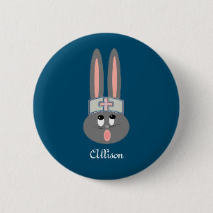 Badge Rond 5 Cm Bouton Personnalisé Médicale Bunny