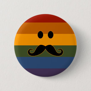 Badge Rond 5 Cm Bouton personnalisé Mustache Pride