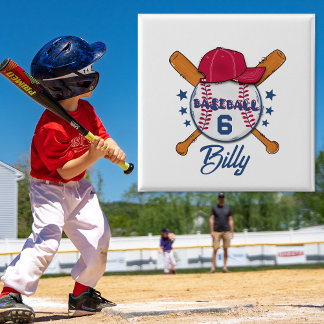 Badge Rond 5 Cm Bouton personnalisé nom et numéro de baseball | Cu