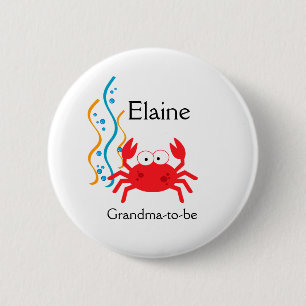 Badge Rond 5 Cm Bouton personnalisé par ÉTIQUETTE de NOM de CRAB