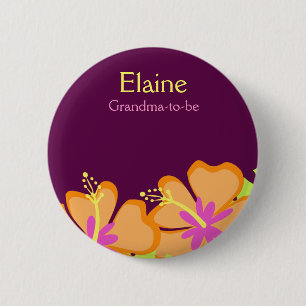 Badge Rond 5 Cm Bouton personnalisé par ÉTIQUETTE de NOM de FLEU