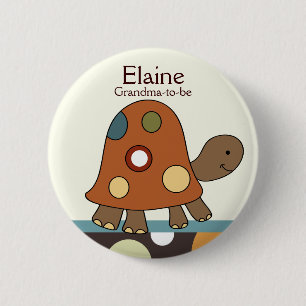 Badge Rond 5 Cm Bouton personnalisé par ÉTIQUETTE de NOM de tortue