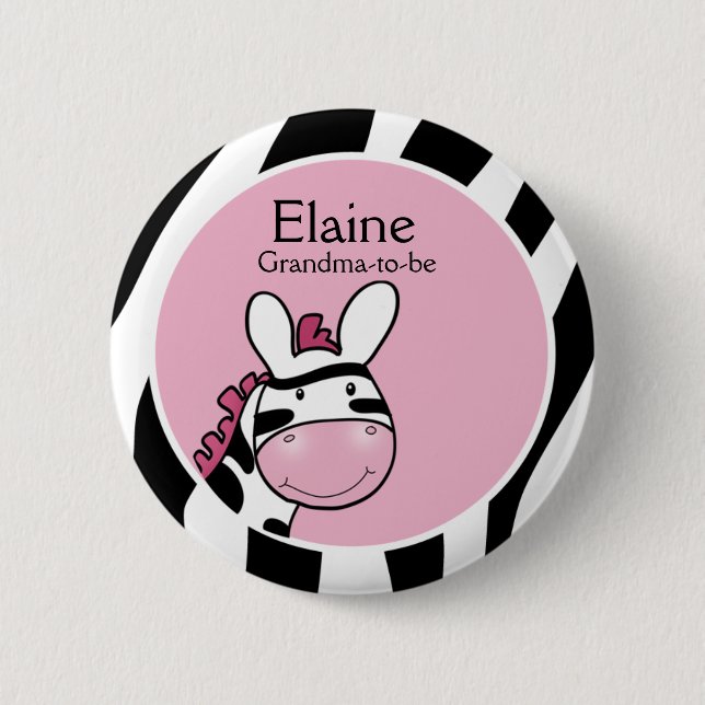 Badge Rond 5 Cm Bouton personnalisé SASSY ZEBRA DIVA NAME (Devant)