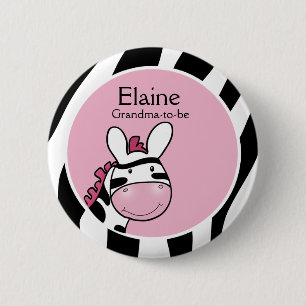 Badge Rond 5 Cm Bouton personnalisé SASSY ZEBRA DIVA NAME