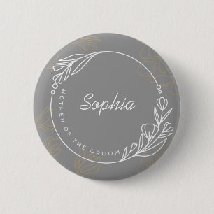 Badge Rond 5 Cm Bouton Personnalisé simple mère du groom