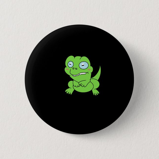 Badge Rond 5 Cm Bouton Petit Dino  (Devant)