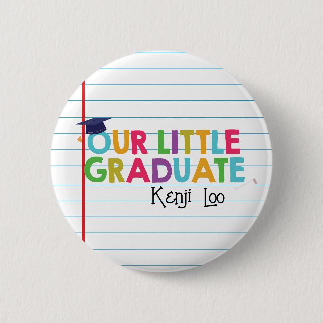 Badge Rond 5 Cm Bouton Petit Diplômé Moderne (Devant)