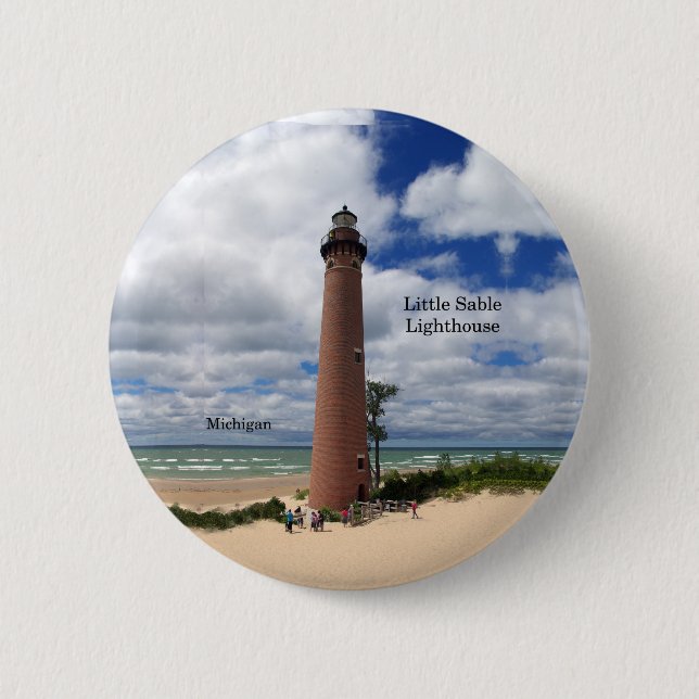 Badge Rond 5 Cm Bouton Petit phare Sable (Devant)