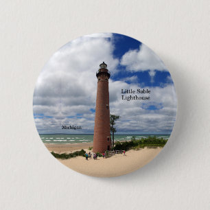 Badge Rond 5 Cm Bouton Petit phare Sable