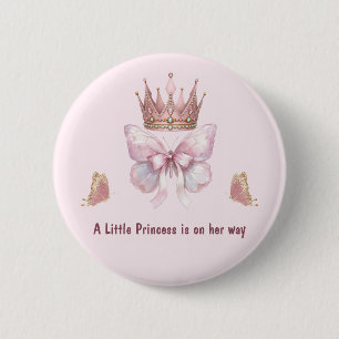 Badge Rond 5 Cm Bouton Petite Princesse Rose En Route