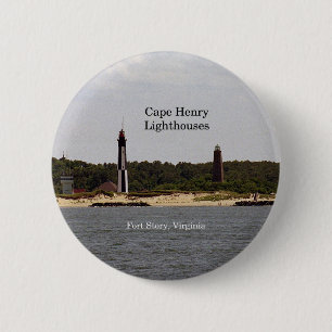 Badge Rond 5 Cm Bouton Phare de Cape Henry