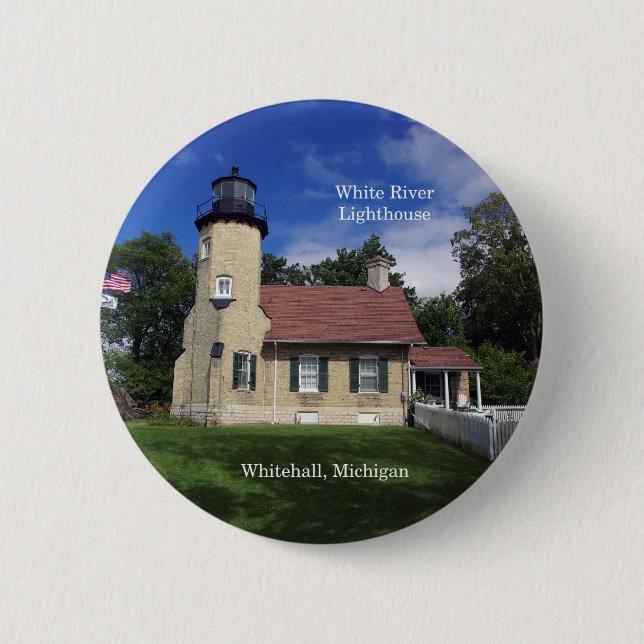 Badge Rond 5 Cm Bouton Phare de White River (Devant)