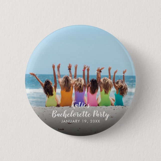Badge Rond 5 Cm Bouton photo de la partie Bachelorette personnalis (Devant)