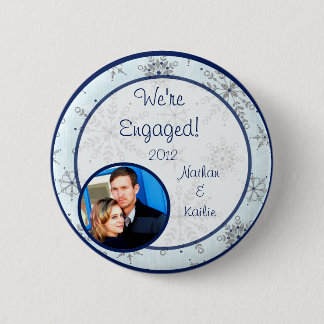 Badge Rond 5 Cm Bouton photo parties scintillant Snowflakes