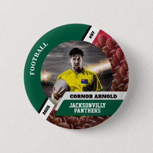 Badge Rond 5 Cm Bouton/photo personnalisé de sport/épingle de foot