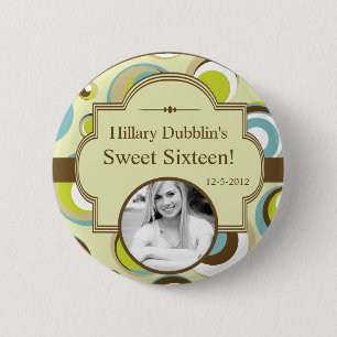 Badge Rond 5 Cm Bouton photo Retro Circle Motif 1970