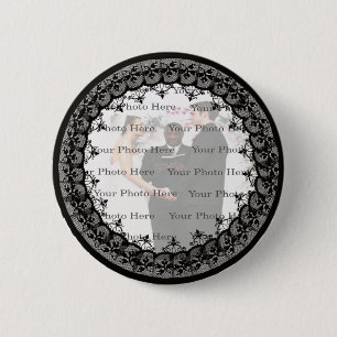 Badge Rond 5 Cm Bouton photo rond en dentelle noire