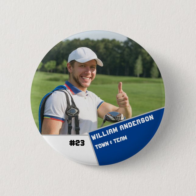 Badge Rond 5 Cm Bouton photo sport personnalisé / joueur de golf p (Devant)