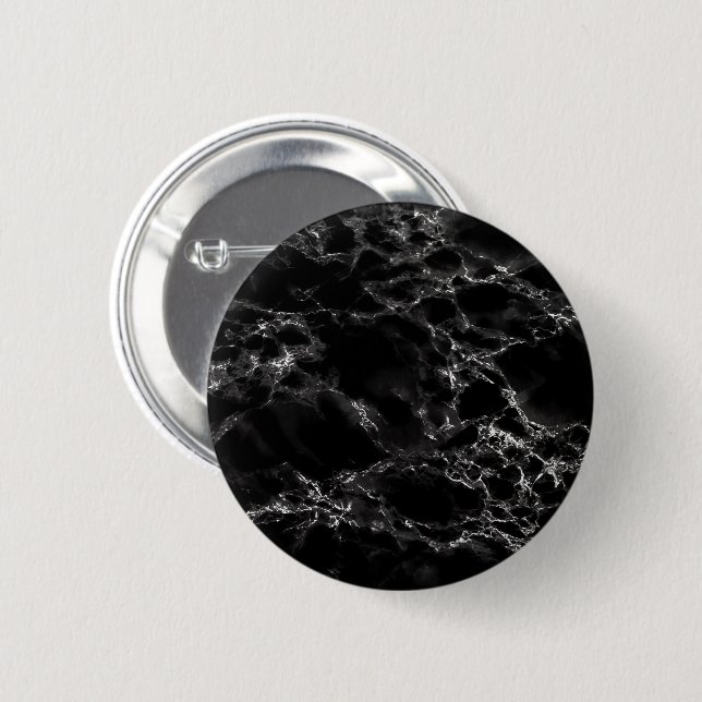 Badge Rond 5 Cm Bouton Pierre en marbre noir (Devant & derrière)