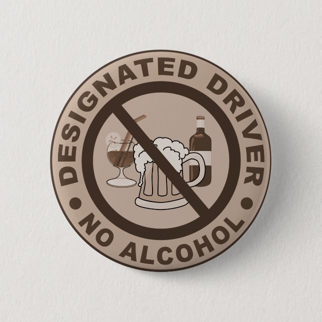 Badge Rond 5 Cm Bouton Pilote désigné (Devant)