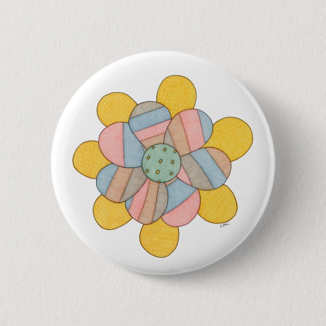 Badge Rond 5 Cm Bouton Pinback Blossom (Devant)
