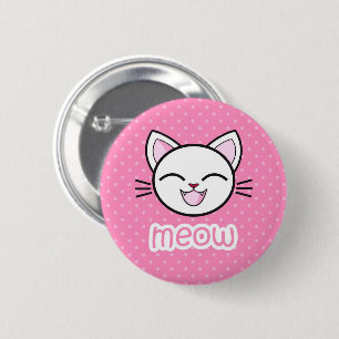 Badge Rond 5 Cm Bouton Pinback de chat mou