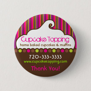 Badge Rond 5 Cm Bouton Pinback de Décoration de Cupcake Rétro
