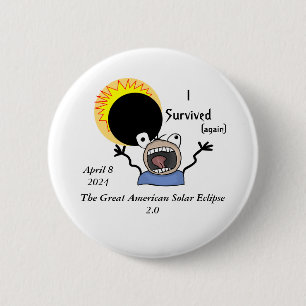 Badge Rond 5 Cm Bouton Pinback de l'Éclipse solaire 2024