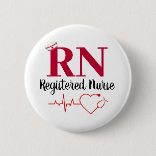Badge Rond 5 Cm Bouton Pinback de l'infirmière autorisée