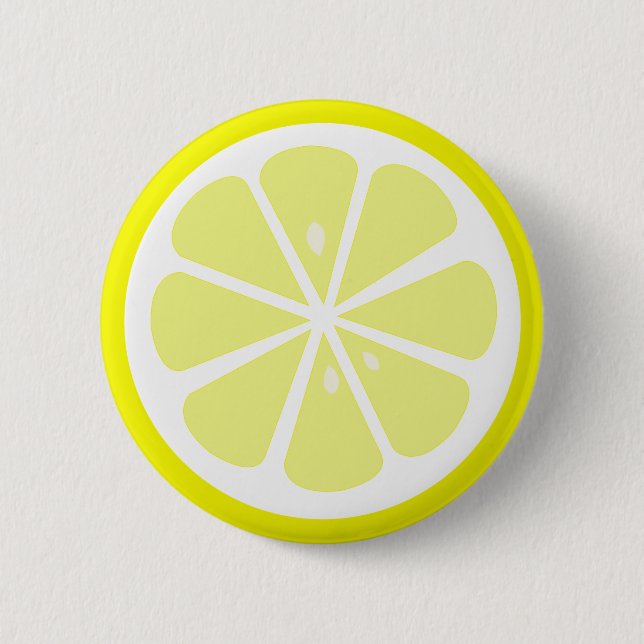 Badge Rond 5 Cm Bouton Pinback de tranche de citron (Devant)
