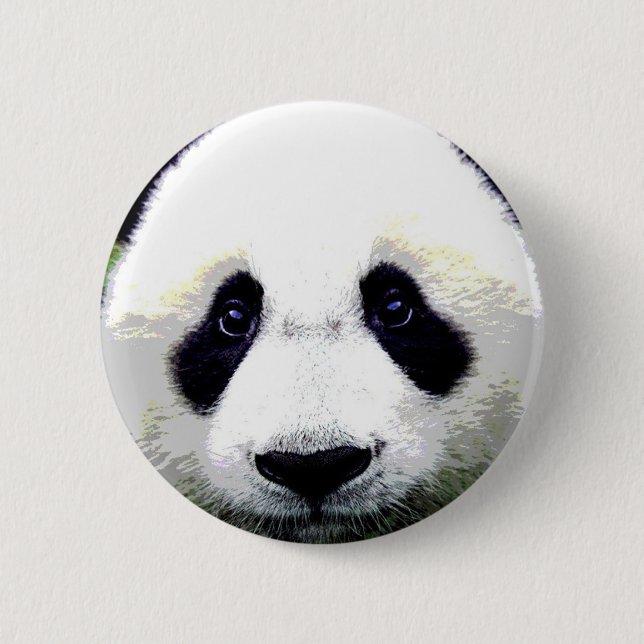 Badge Rond 5 Cm Bouton Pinback des yeux de l'ours du panda (Devant)