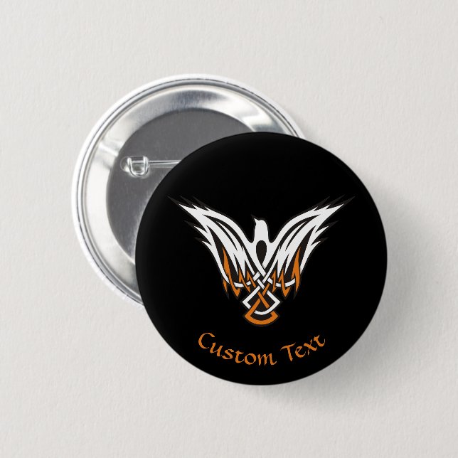 Badge Rond 5 Cm Bouton Pinback d'oiseaux celtiques (Devant & derrière)