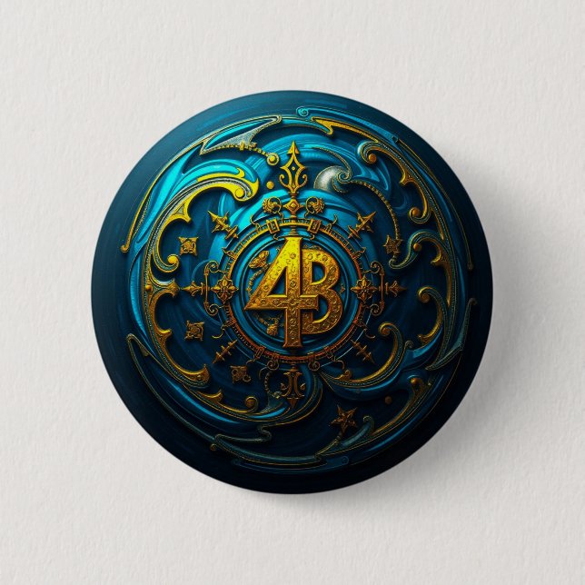 Badge Rond 5 Cm Bouton Pinback du bouclier de mouvement 4B (Devant)