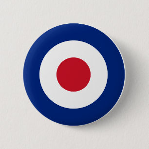 Badge Rond 5 Cm Bouton Pinback MOD bleu rouge et blanc