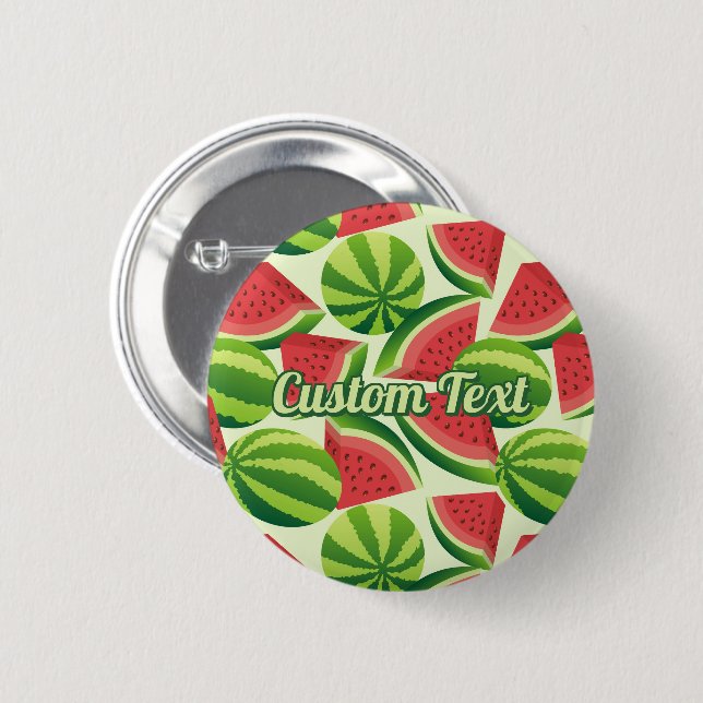 Badge Rond 5 Cm Bouton Pinback Motif de pastèque (Devant & derrière)