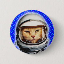 Bouton Pinback pour chat astronaute
