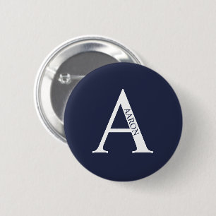 Badge Rond 5 Cm Bouton Pinback pour le monogramme et le nom person