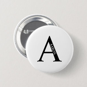 Badge Rond 5 Cm Bouton Pinback pour le monogramme et le nom person