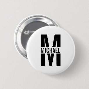 Badge Rond 5 Cm Bouton Pinback pour le monogramme et le nom person