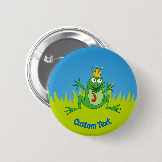 Badge Rond 5 Cm Bouton Pinback Prince Frog (Devant & derrière)