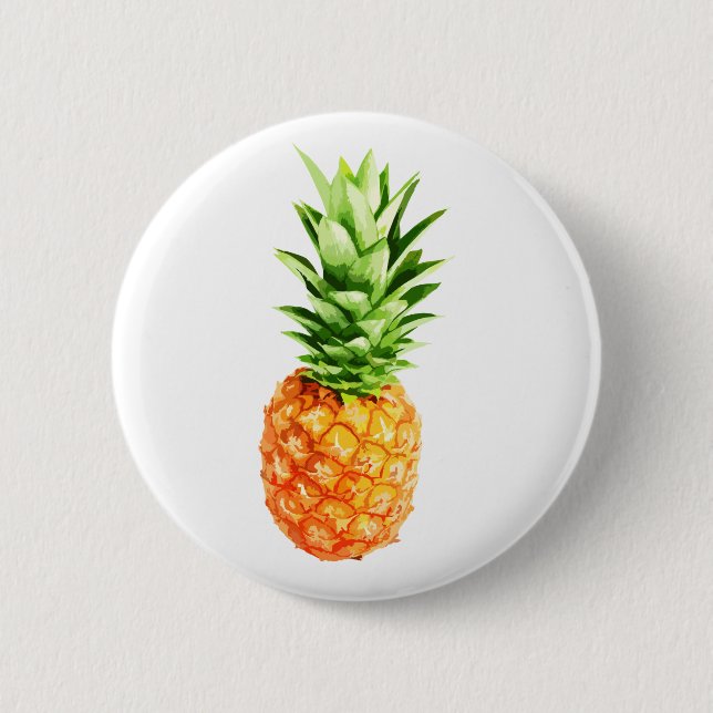 Badge Rond 5 Cm Bouton Pinceau d'ananas (Devant)