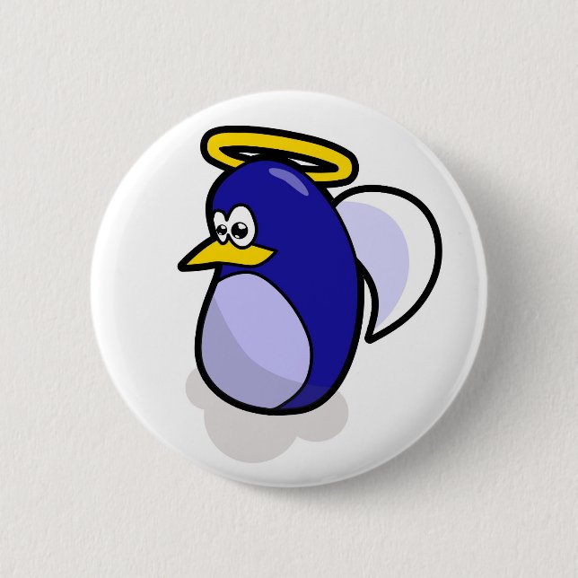 Badge Rond 5 Cm Bouton pingouin Angel (Devant)