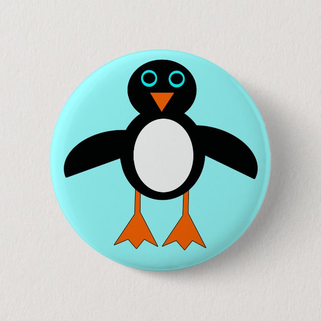 Badge Rond 5 Cm Bouton Pingouin mignon (Devant)