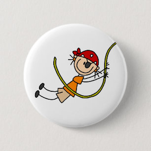 Badge Rond 5 Cm Bouton Pirate Balançant