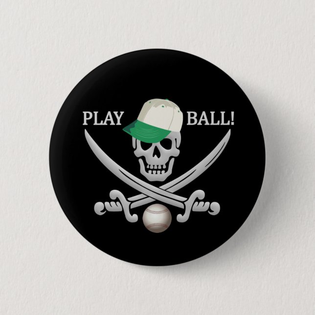 Badge Rond 5 Cm Bouton Pirate de baseball (Devant)
