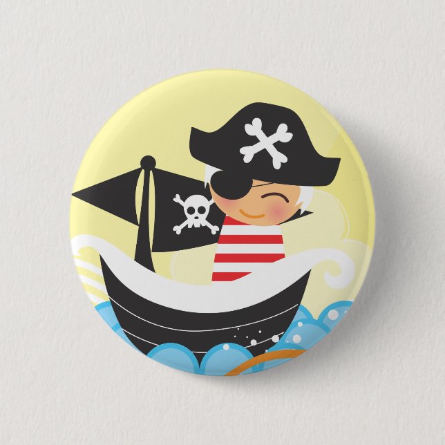 Badge Rond 5 Cm Bouton Pirate Kid (Devant)